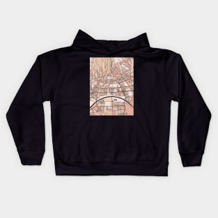 Zagreb Map Pattern in Soft Pink Pastels Kids Hoodie